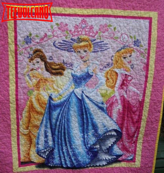 Disney Princesses Fabric 3D Customized Quilt Blanket