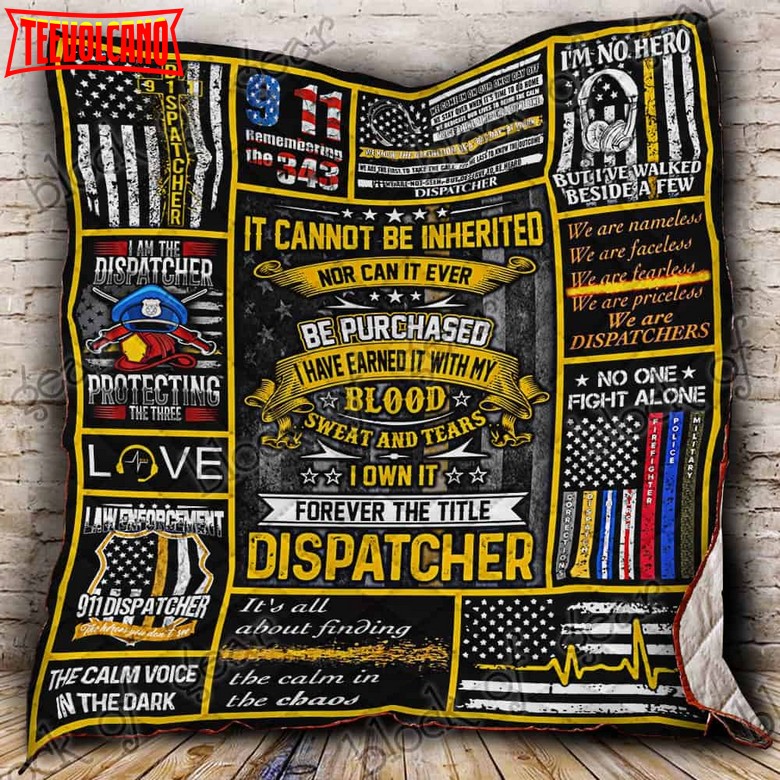 Dispatcher Thin Gold Line Quilt Blanket