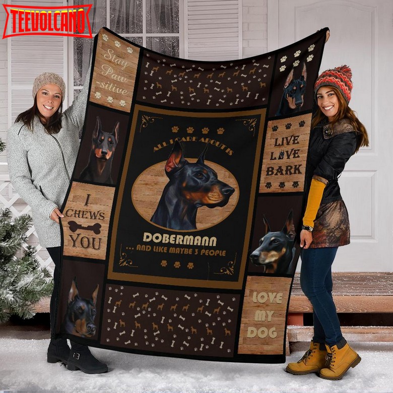 Doberman All Think About 3D Quilt Blanket