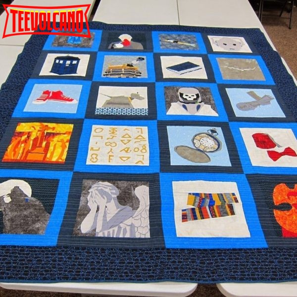 Doctor Who Blue Fabric 3D Customized Quilt Blanket