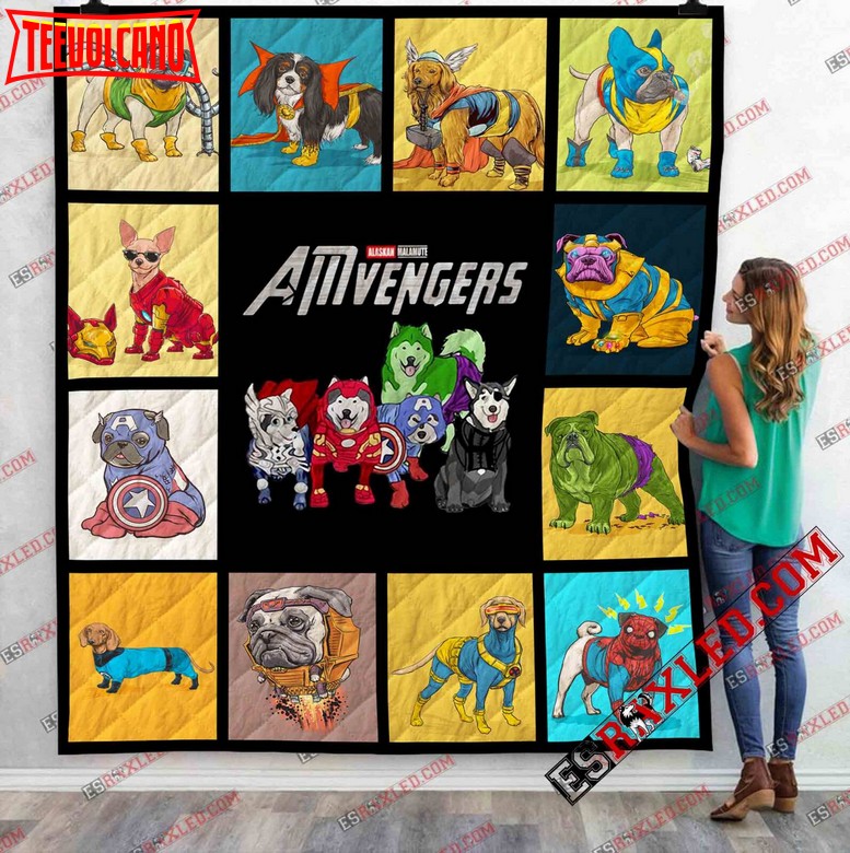 Dog Avenger Quilt Marvel Infinity War End Game 3D Quilt Blanket