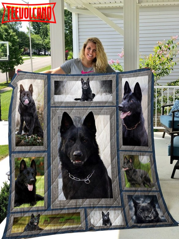 Dog Black Germen Shepherd 3D Quilt Blanket