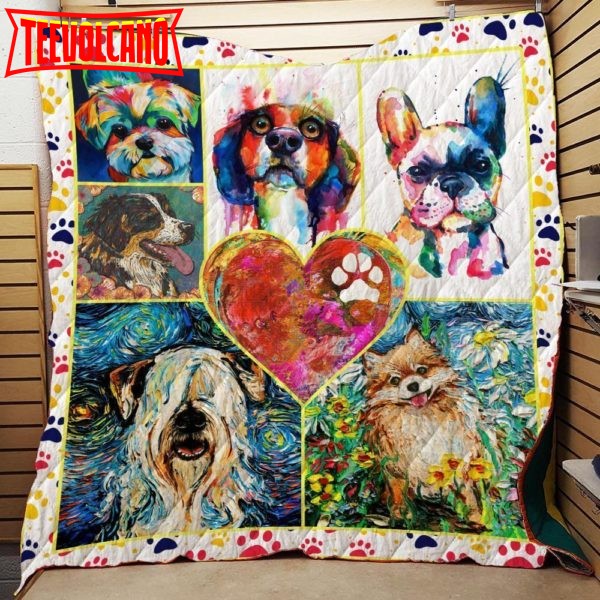 Dog Lovers 3D Customized Quilt Blanket