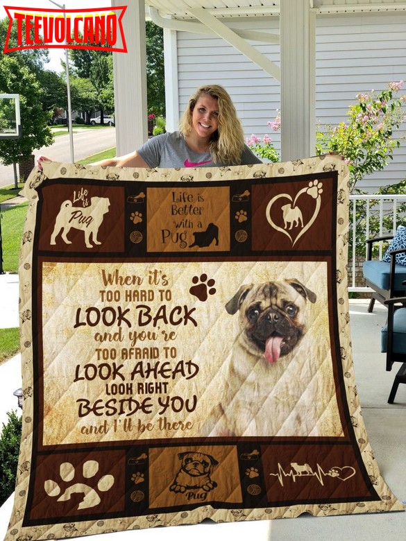 Dog Pug 09092 3D Quilt Blanket