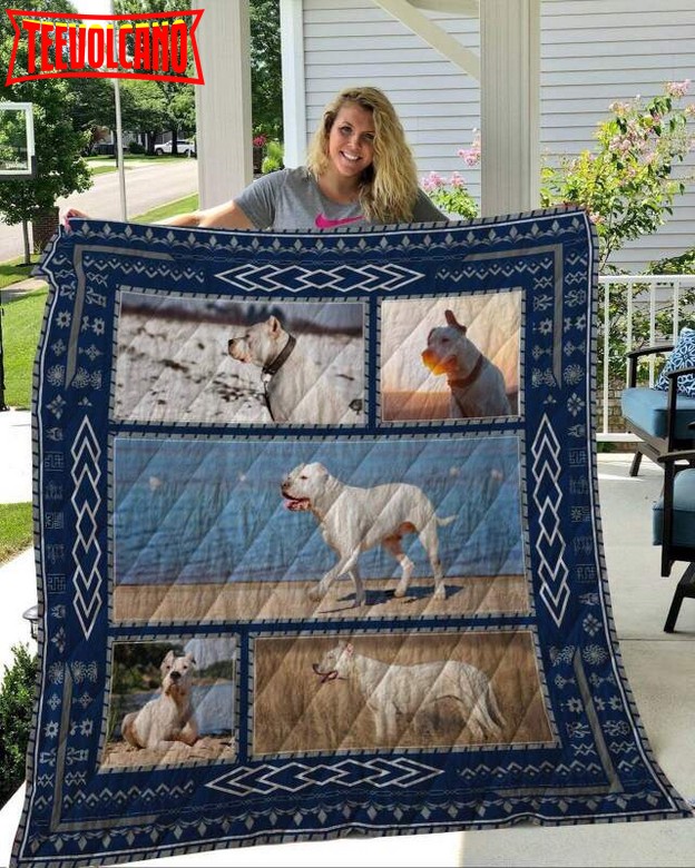 Dogo Argentino 3D Customized Quilt Blanket