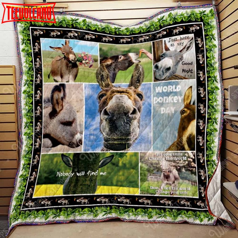 Donkey Washable 3D Customized Quilt Blanket