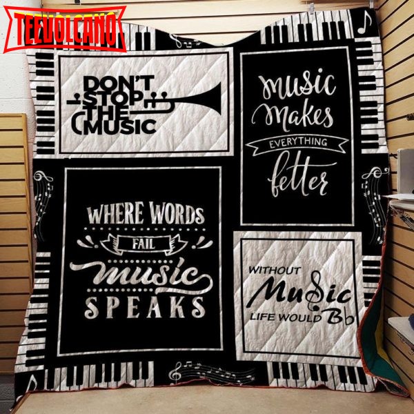 Dont Stop Music 3D Customized Quilt Blanket