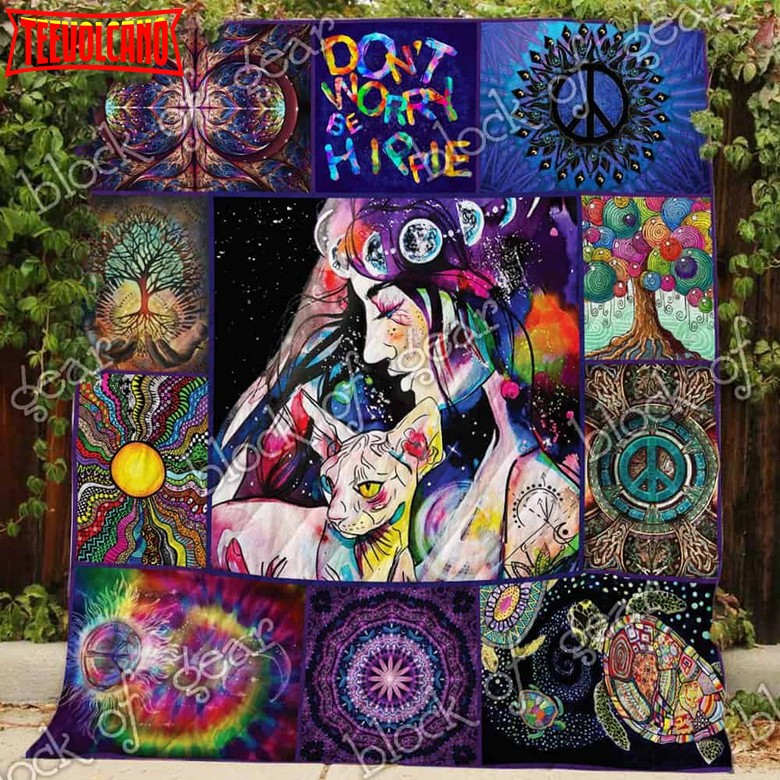 Don’T Worry Be Hippie 3D Quilt Blanket