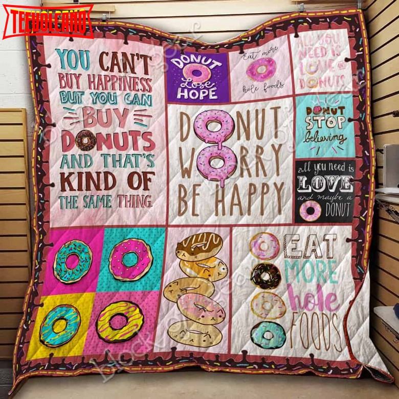 Donut Worry, Be Happy 3D Quilt Blanket