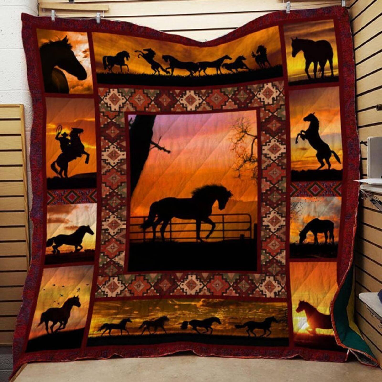 Dusk Horse 3D Customized Quilt Blanket