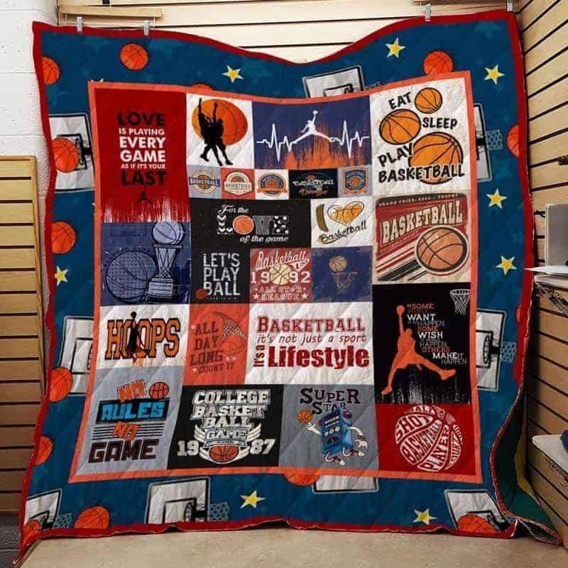 Eat Sleep Play Basketball 3D Customized Quilt Blanket