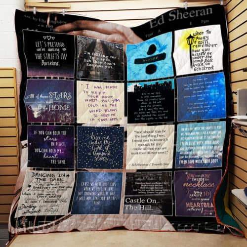 Ed Sheeran Lyrics 3D Customized Quilt Blanket