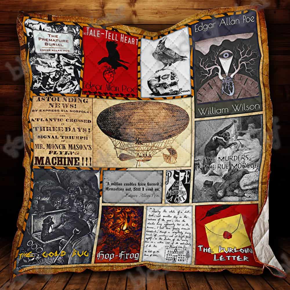 Edgar Allan Poe Quilt Blanket