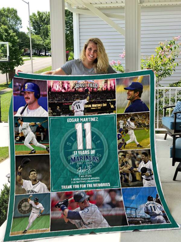 Edgar Martinez Seattle Mariners 3D Customized Quilt Blanket