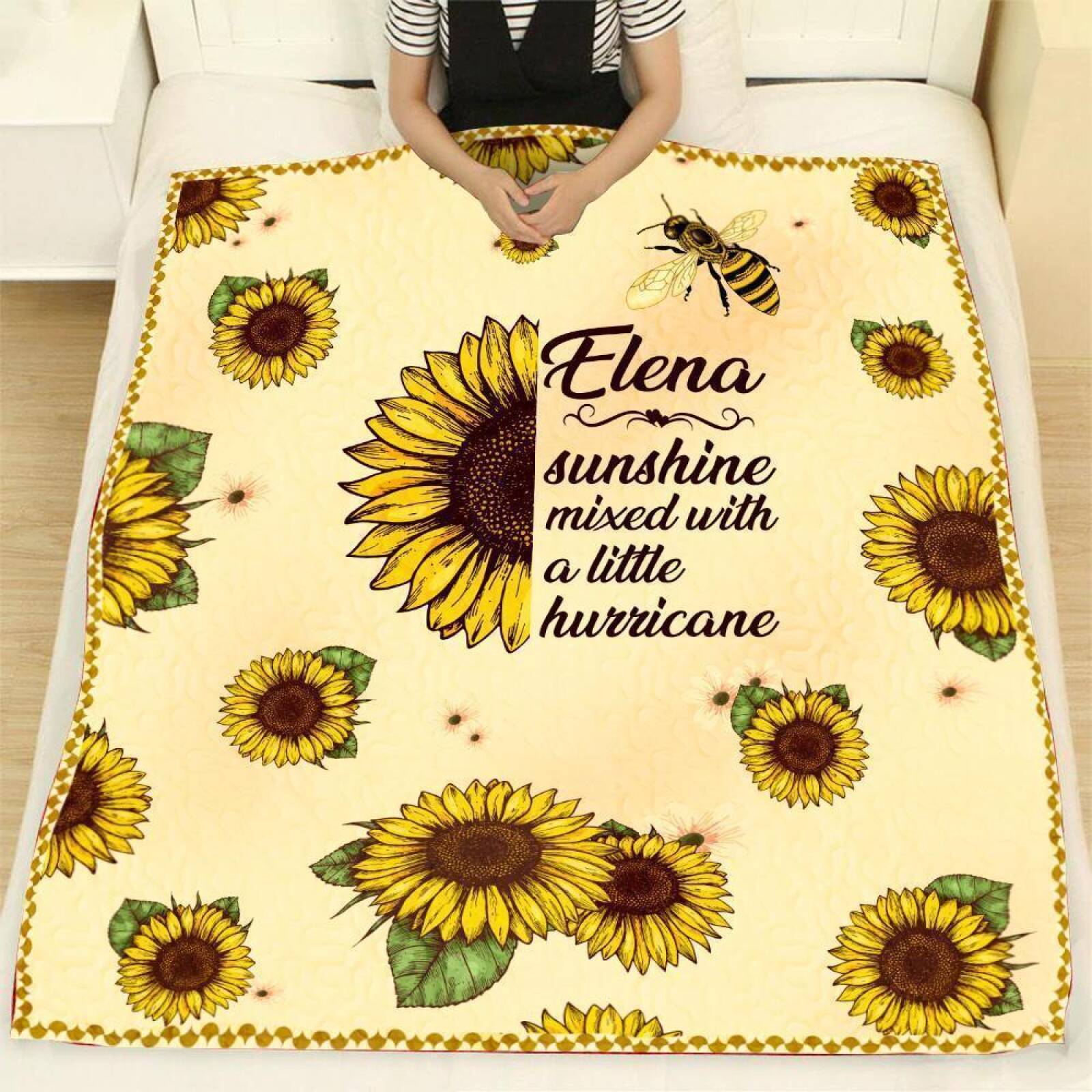 Elena Sunflower Quilt Blanket Gift