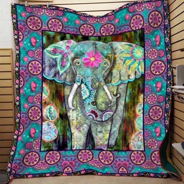 Elephant Love Never Ends 3D Quilt Blanket