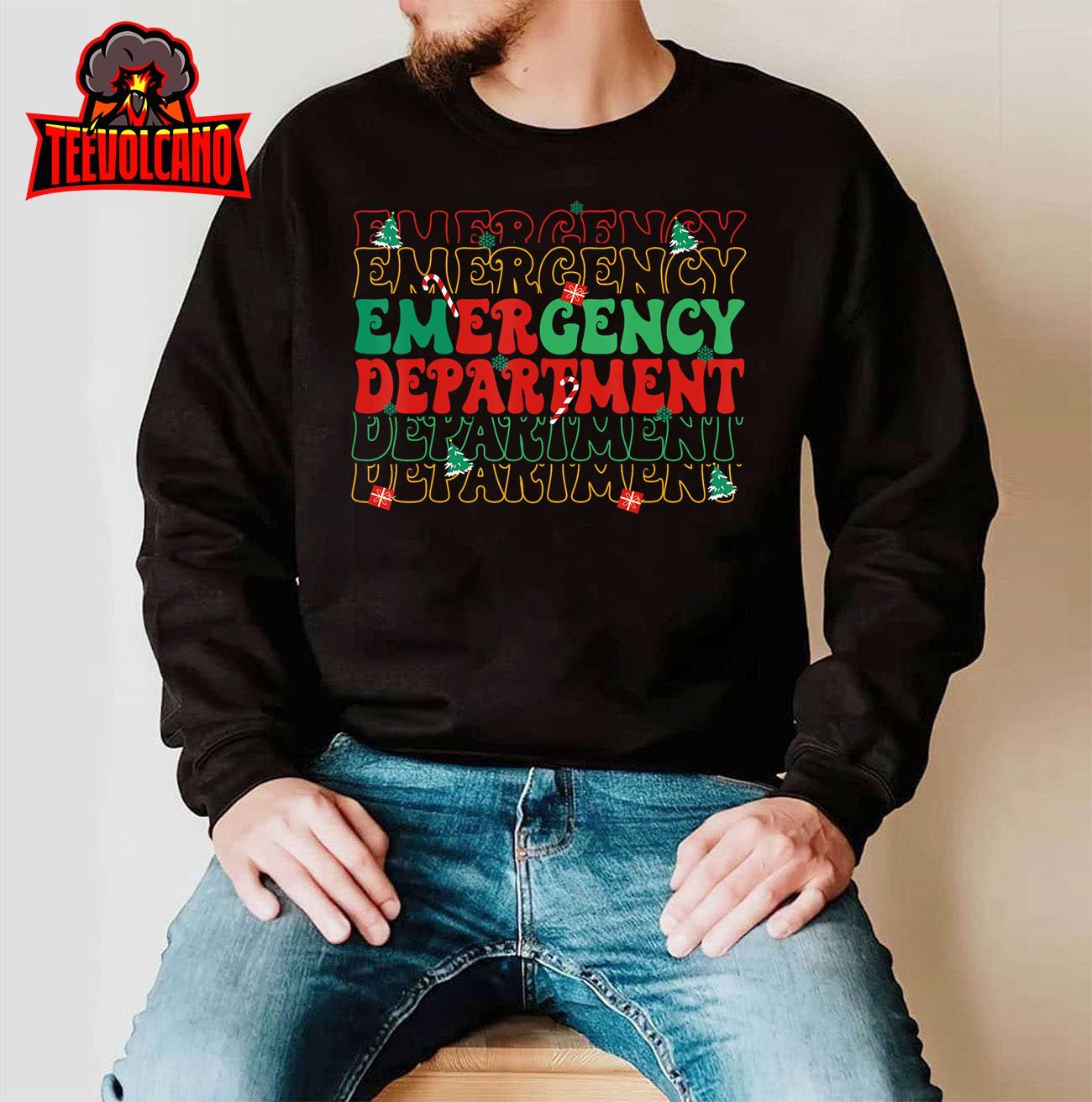 Emergency Department Christmas ED Er Nurse Crew Women T-Shirt