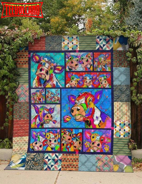 Farmer Cow 3D Customized Quilt Blanket