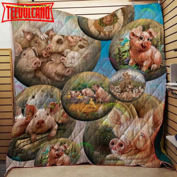 Farmer Pigs Kid Loves 3D Customized Quilt Blanket