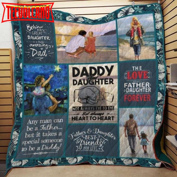 Father And Daughter 3D Customized Quilt Blanket