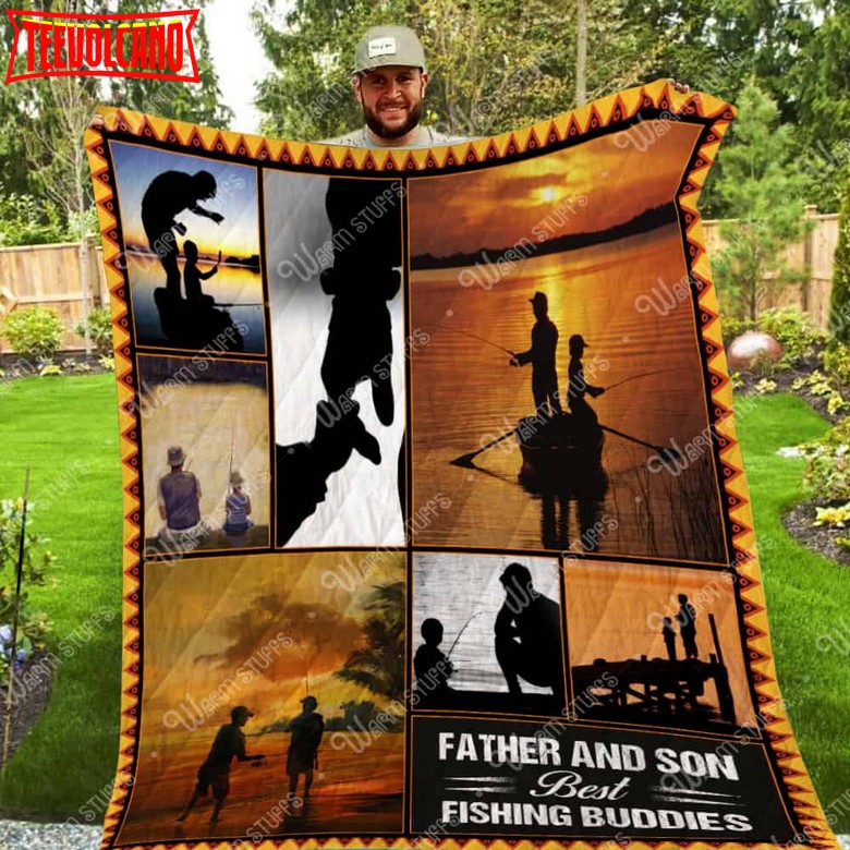 Father And Son Fishing 3D Customized Quilt Blanket