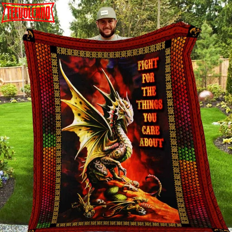 Fight For The Things You Care About Dragon Washable 3D Quilt Blanket