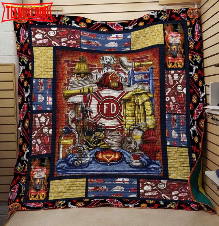 Firefighter 3D Customized Quilt Blanket