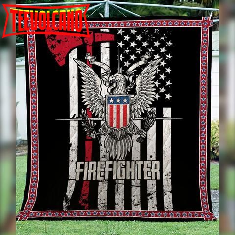 Firefighter First Responder Custom 3D Customized Quilt Blanket