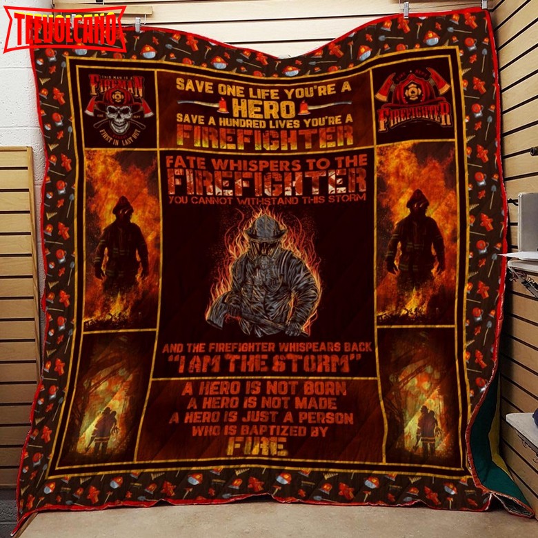 Firefighter Hero 3D Customized Quilt Blanket