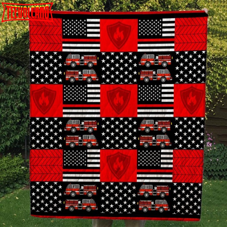 Firefighter Truck Custom Handmade Customize Quilt Blanket