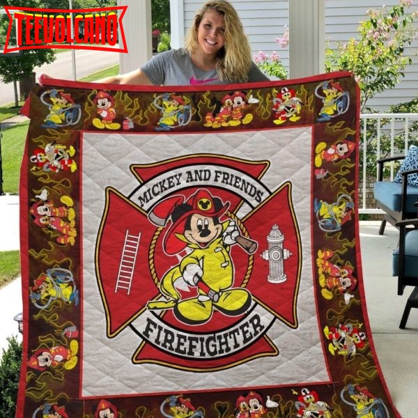 Fireman Mickey And Friends 3D Customized Quilt Blanket