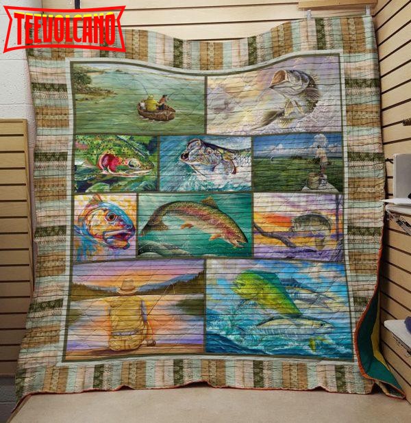 Fishing 3D Customized Quilt Blanket