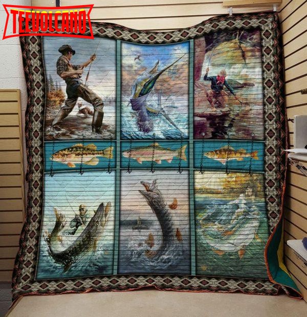 Fishing Fisher 3D Customized Quilt Blanket