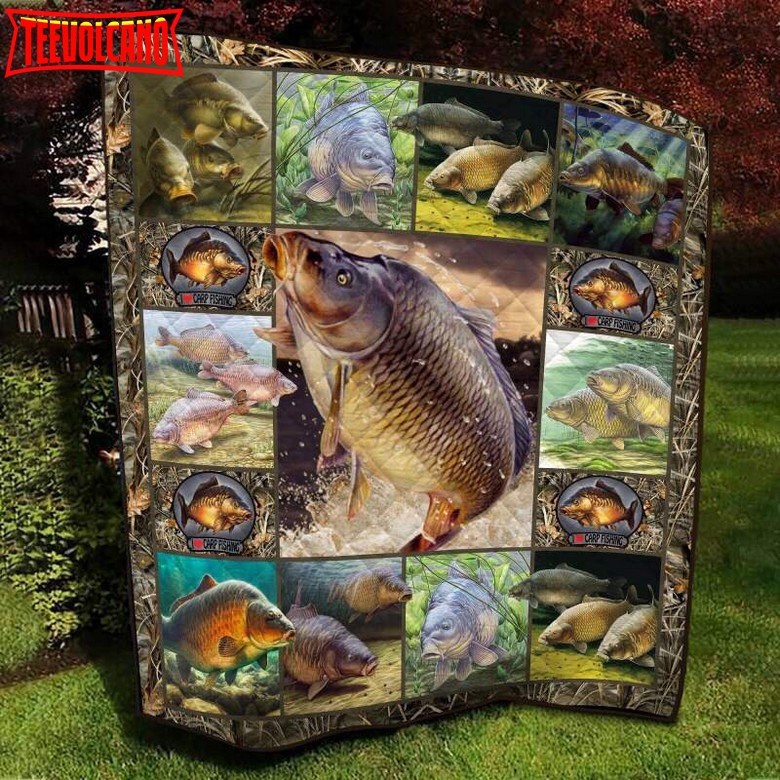 Fishing Love Camo Carp Fishing 3D Quilt Blanket