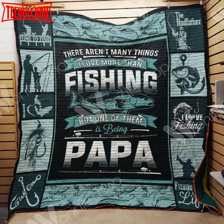 Fishing Papa 3D Customized Quilt Blanket