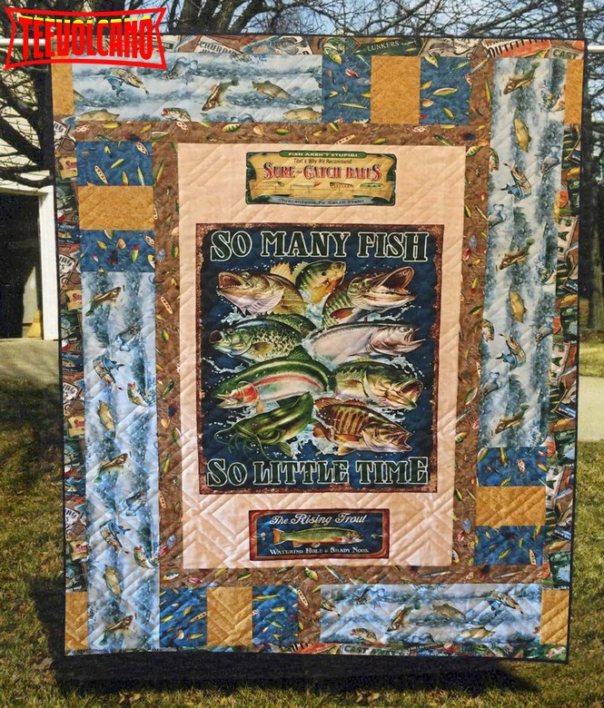 Fishing So Many Fish 3D Quilt Blanket