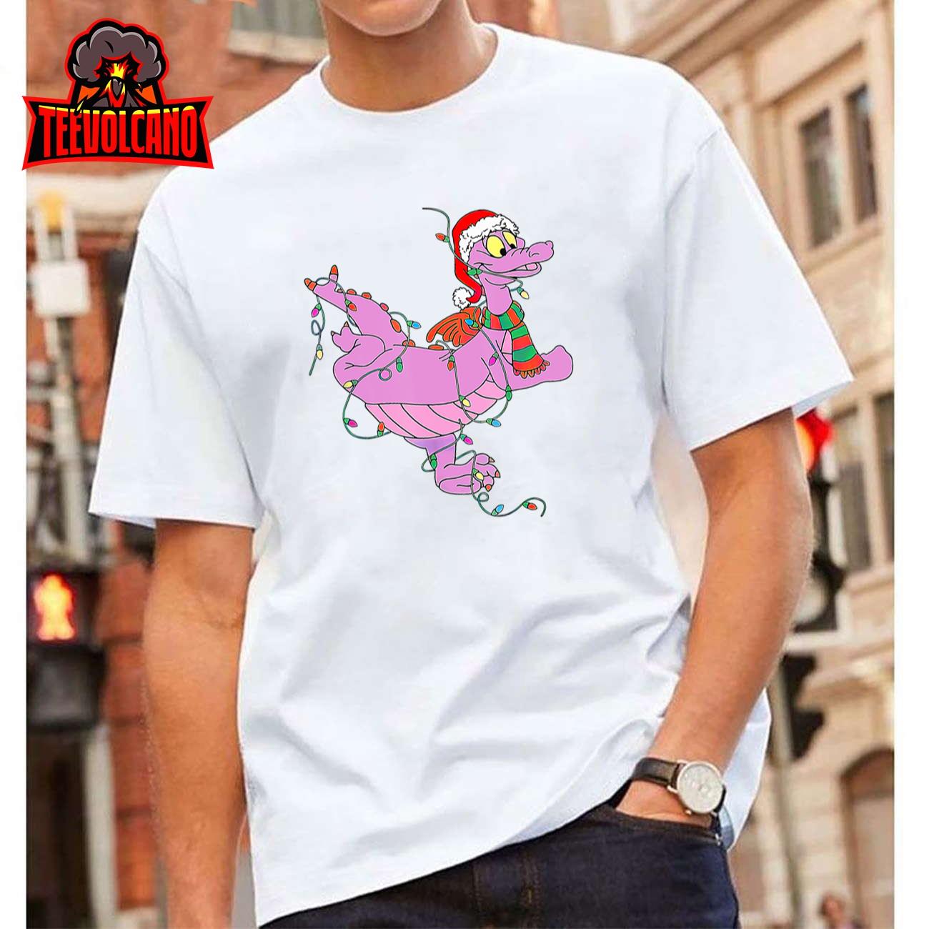 Funny Cute Dragon Figment Lights Christmas T-Shirt