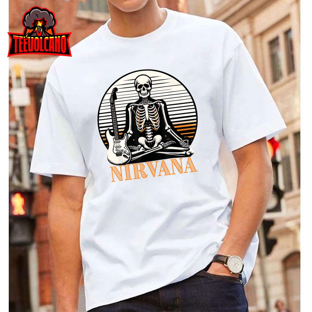 Funny Nirvana Guitar Skeleton Music Lovers Guitarist T-Shirt