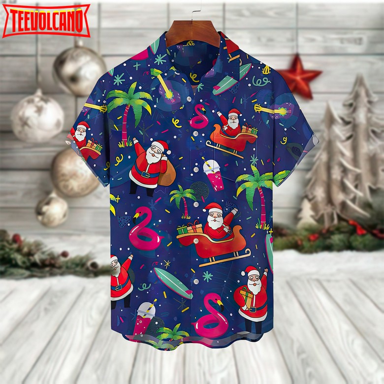 Funny Santa Claus Hawaiian Shirt, Christmas Hawaii Shirt, 3D Aloha Shirt