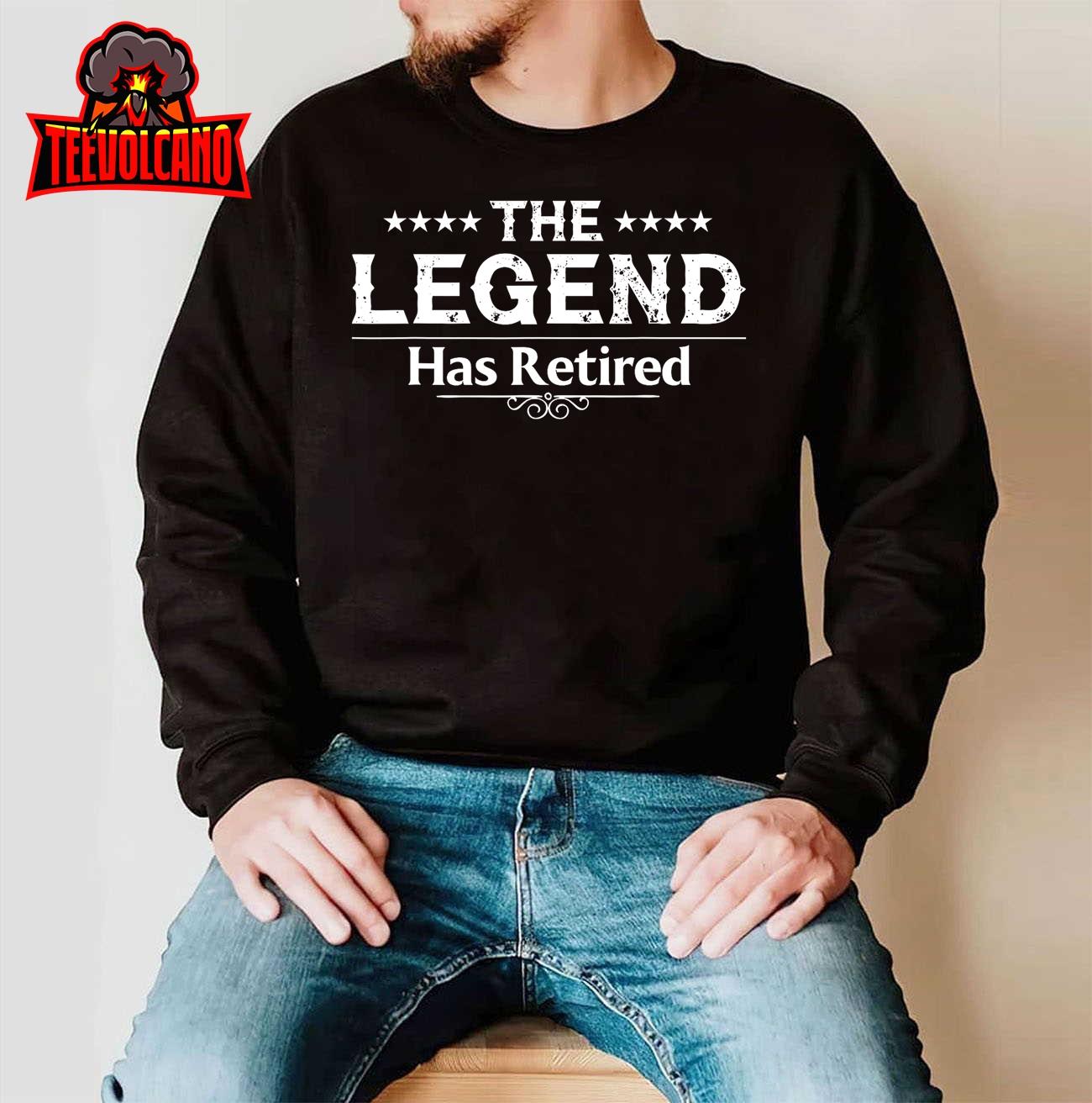 Funny The Legend Has Retired Art For Men Women Retirement T-Shirt