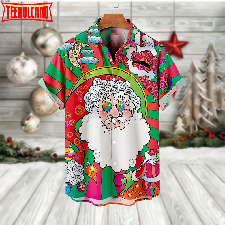 Get High With Santa Claus Hawaiian Shirt, Santa Hawaii Shirt, 3D Aloha Shirt