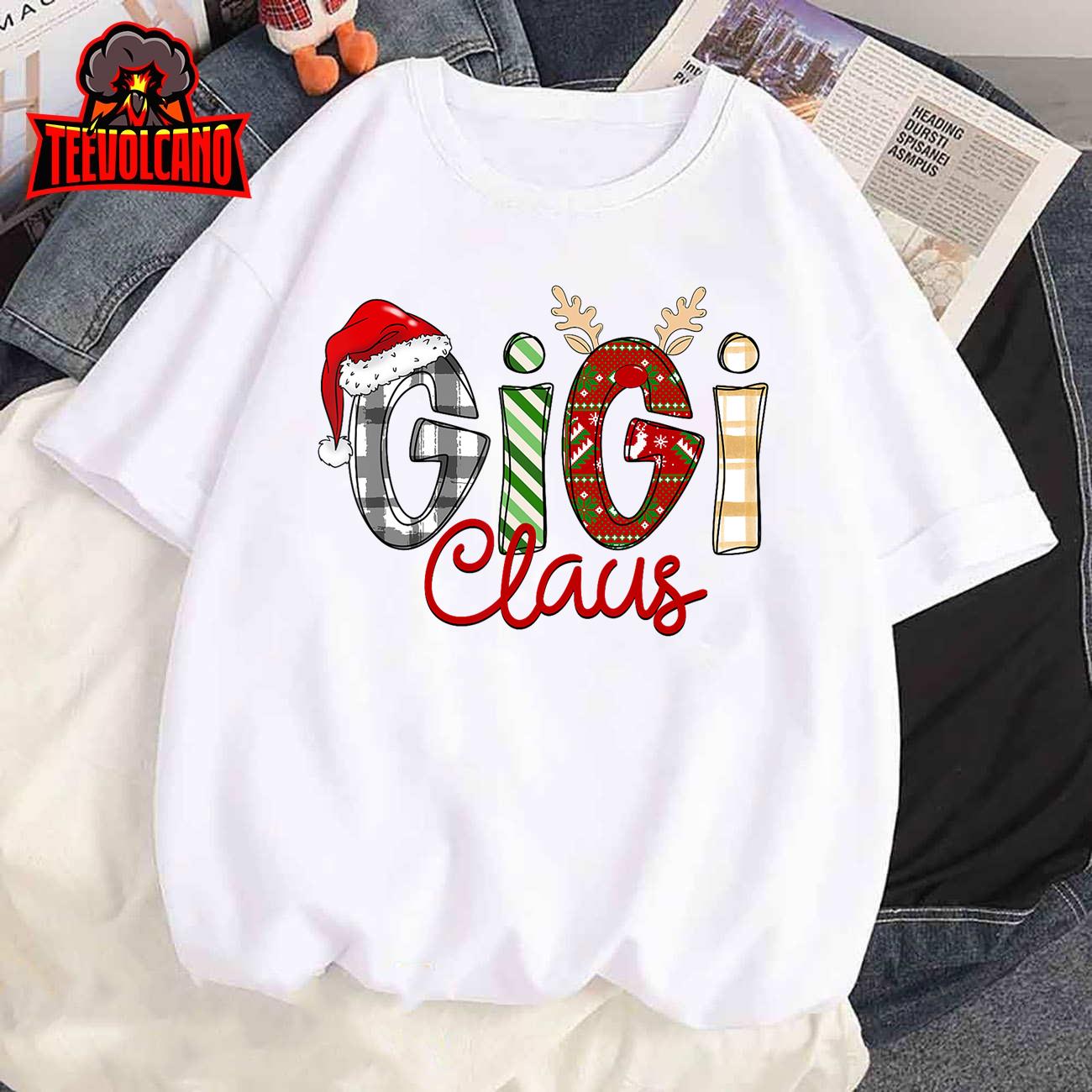 Gigi Claus Reindeer Christmas Idea for Grandma Nana Mimi T-Shirt