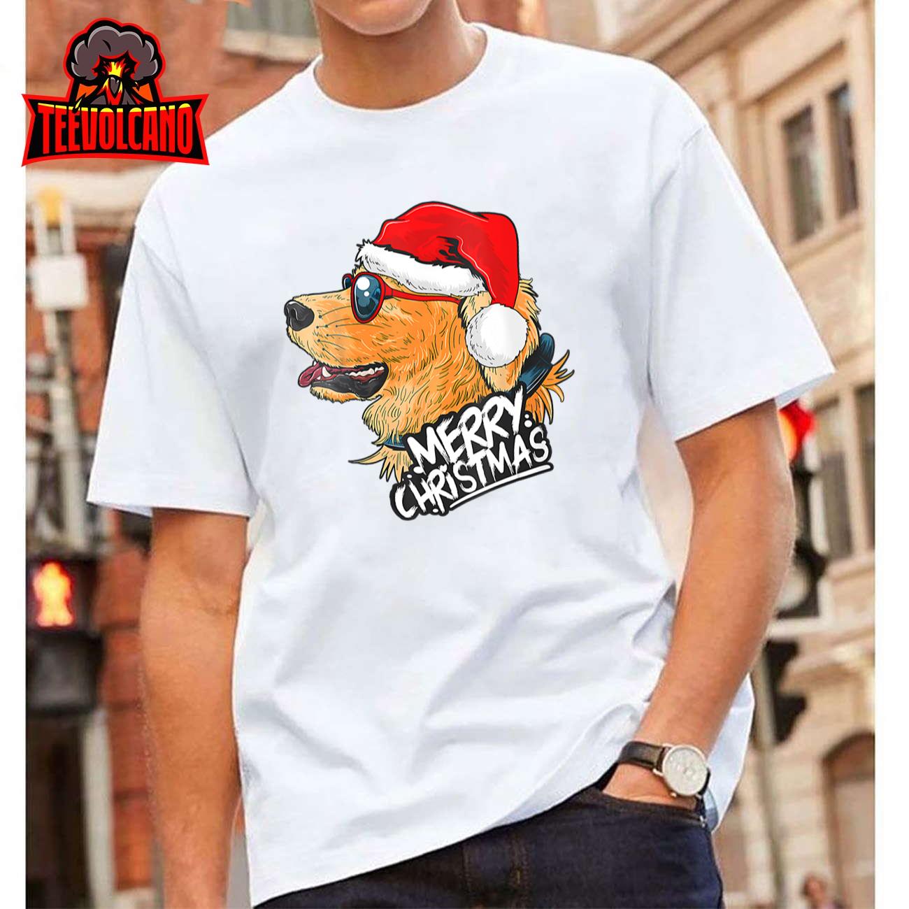 Golden Retriever Christmas Sweater Santa Xmas Dog Christmas T-Shirt