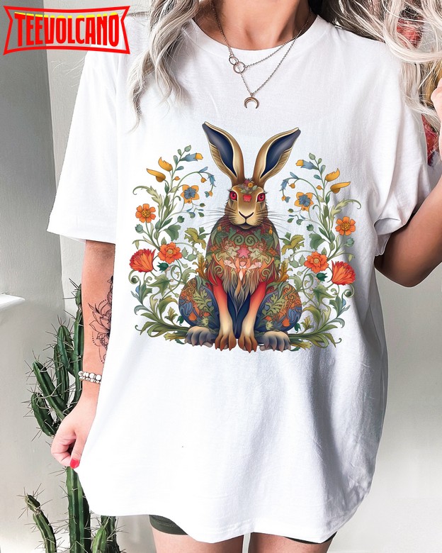 Hare Scandinavian Folk Art Shirt Rabbit Nordic Folklore T-shirt