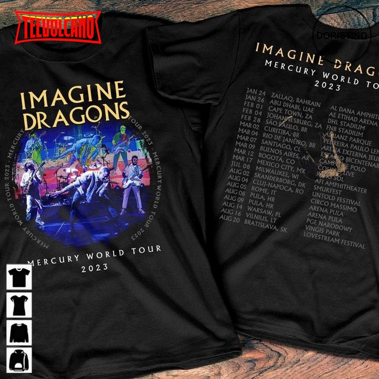 Imagine Dragons Mercury Merch Imagine Dragons Tour 2023 Unisex T Shirt