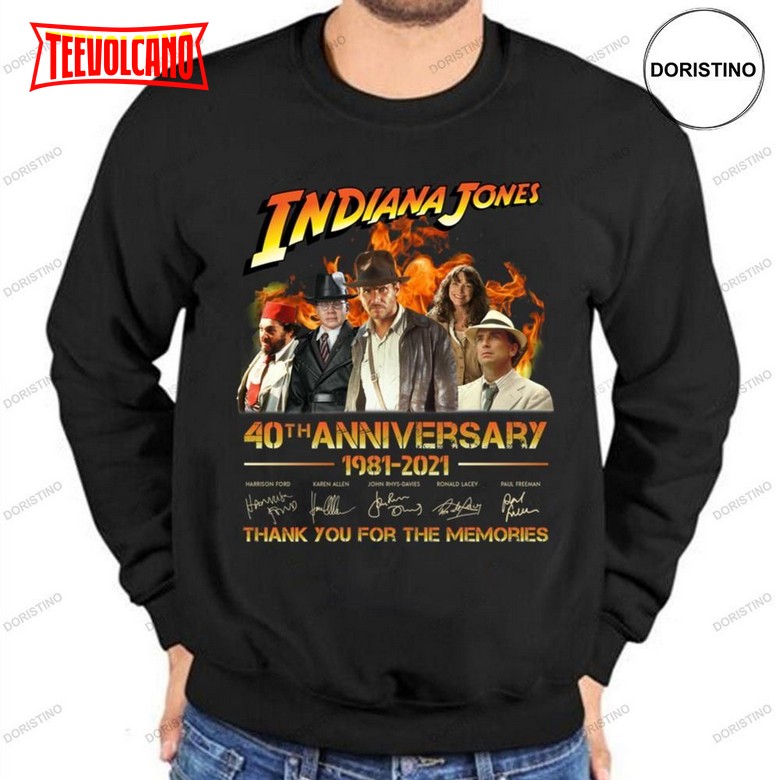 Indiana Jones 40th Anniversary 1981-2021 Thank You For The Memories Shirt