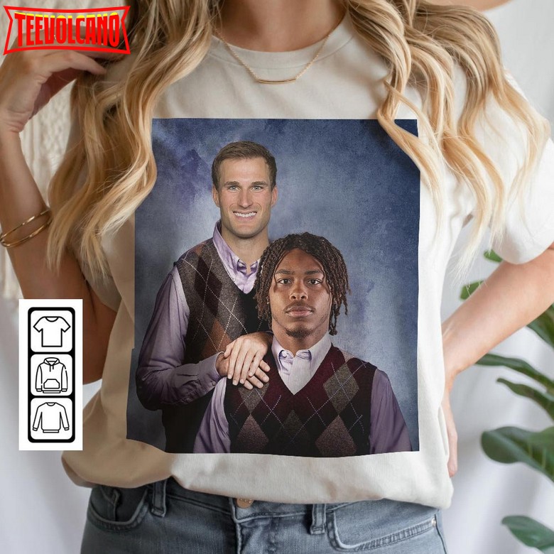 Justin Jefferson Kirk Cousins Minnesota Football Shirt, Funny Shirt Christmas Shirt