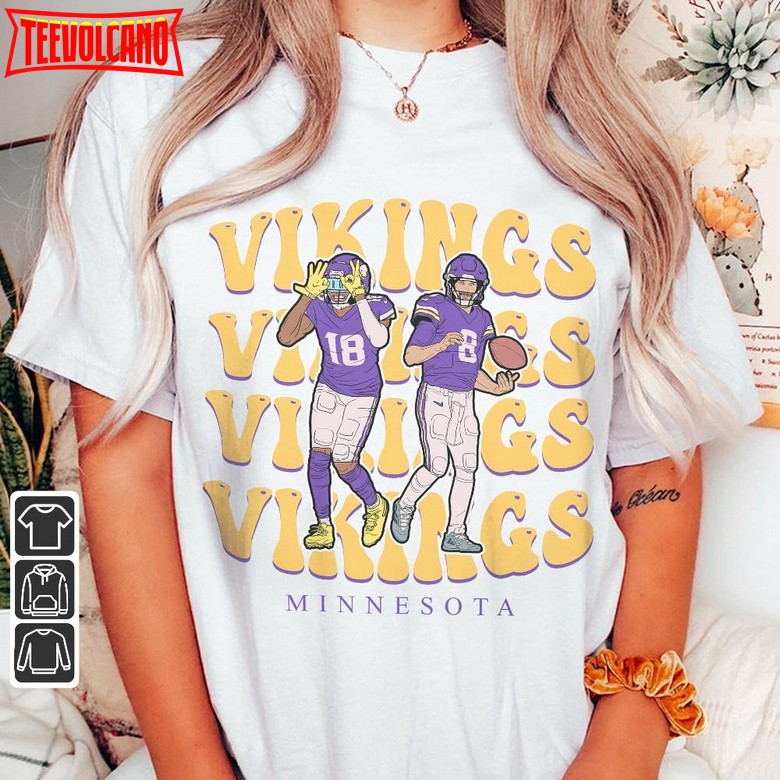 Justin Jefferson vs Kirk Cousins Minnesota Football Shirt, Vikings football Sweatshirt