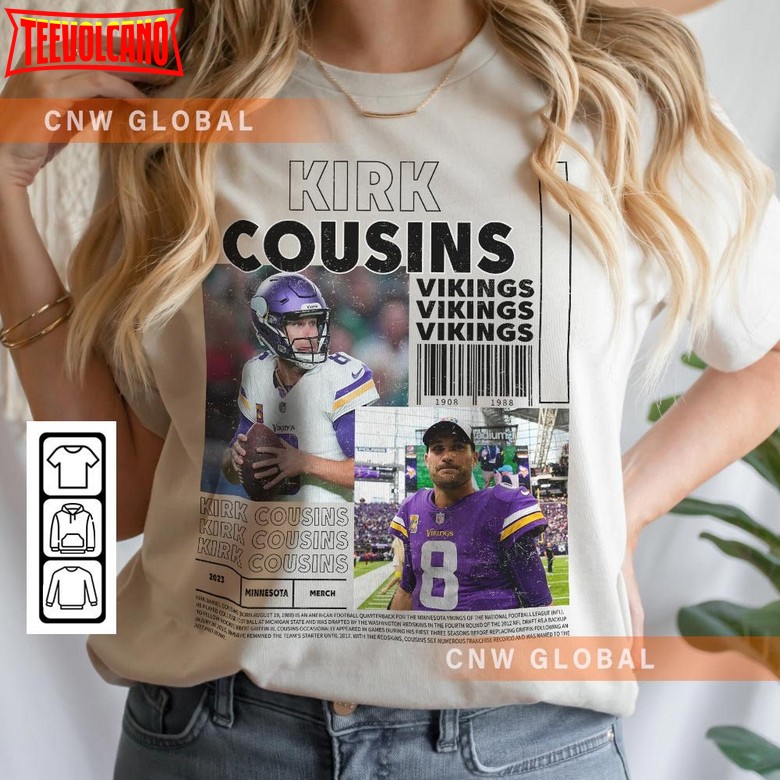 Kirk Cousins Minnesota Football Merch Shirt, Kirk Cousins Vintage 90s T-Shirt