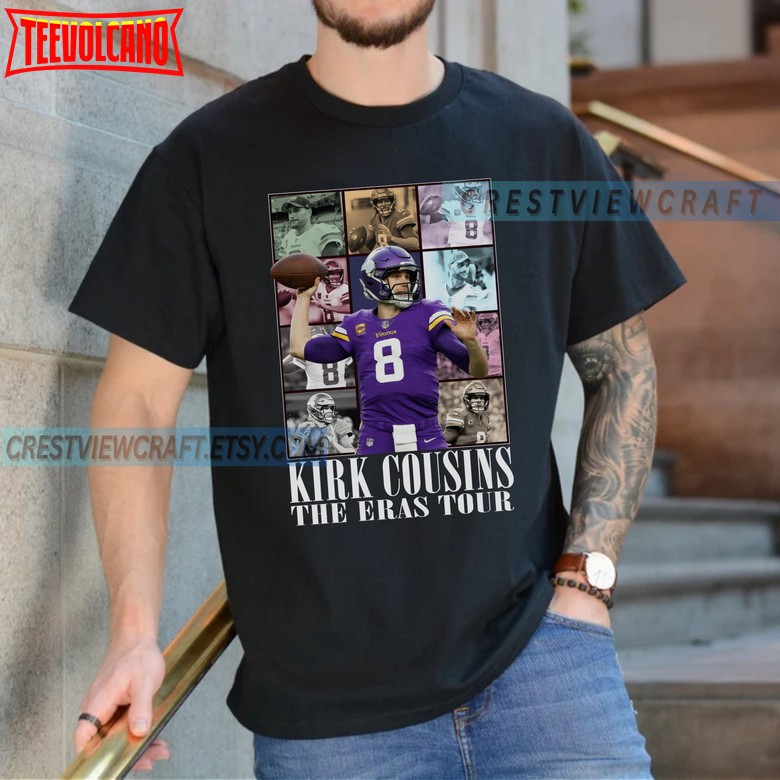 Kirk Cousins The Eras Tour Shirt, Vintage 90s Sports Bootleg Style T-Shirt